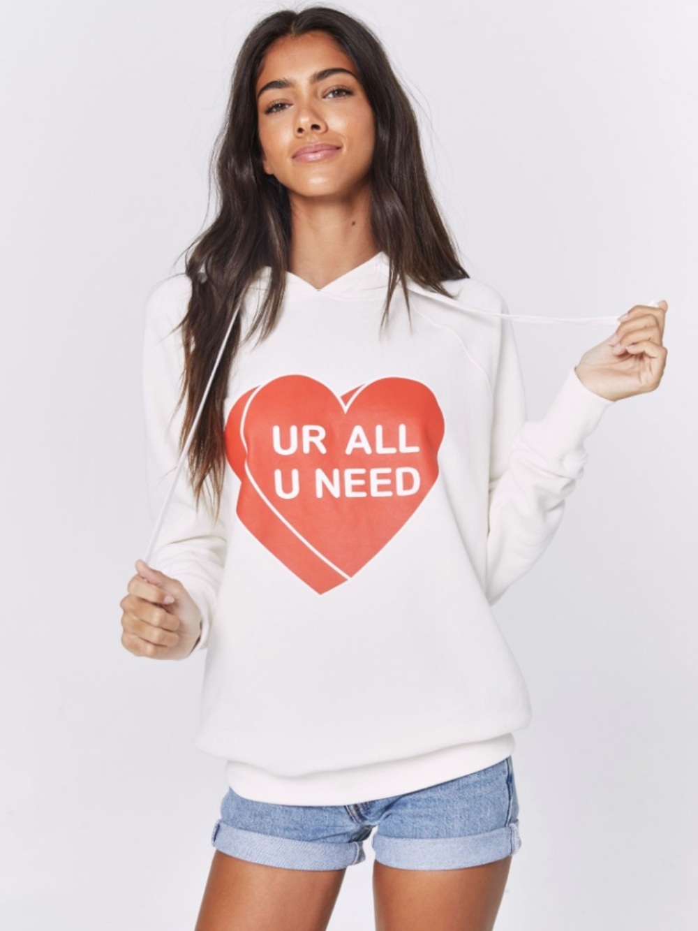 Spiritual Gangster Cream Hoodie with Red Heart Graphic